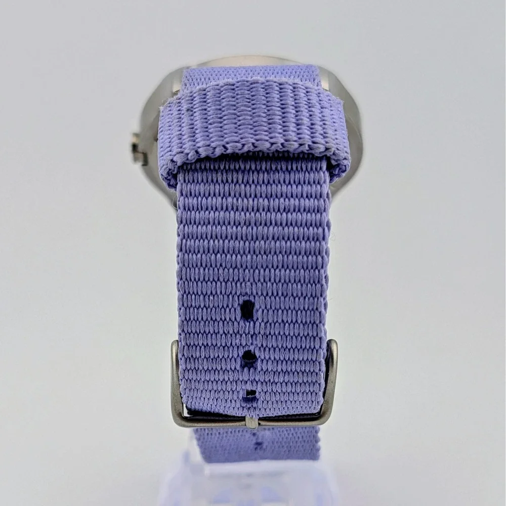 Nixon The Mod Women's Watch Lavender Dial Nylon Strap Stainless Steel 40mm